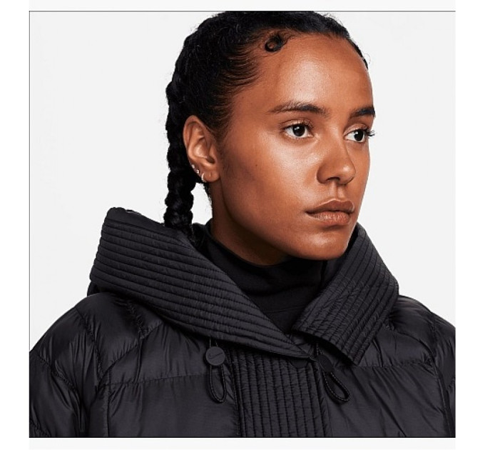 Жіноча Зимова куртка Nike W NSW ESSNTL PRIMA PUFFER Чорний M (7dFB8729-010 M)