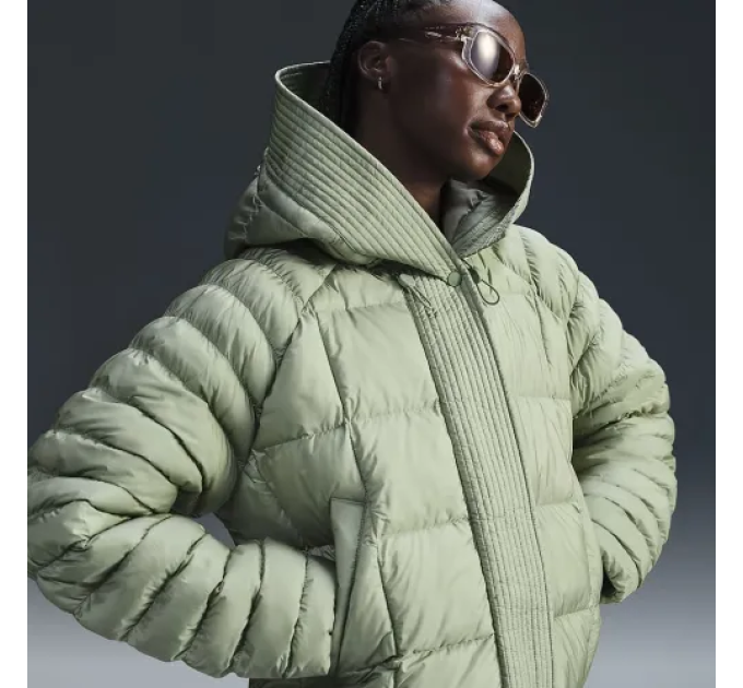 Жіноча Зимова куртка Nike W NSW ESSNTL PRIMA PUFFER Зелений L (7dFB8729-370 L)