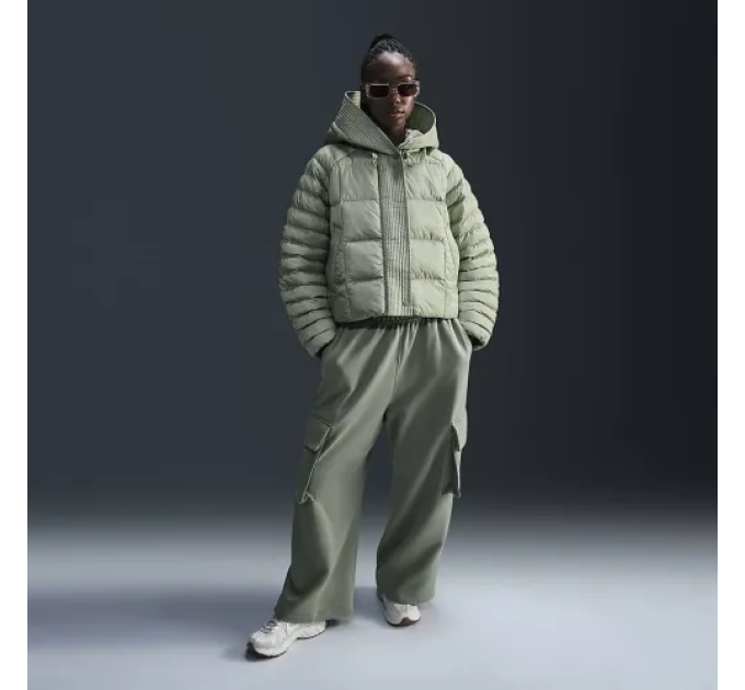 Жіноча Зимова куртка Nike W NSW ESSNTL PRIMA PUFFER Зелений M (7dFB8729-370 M)