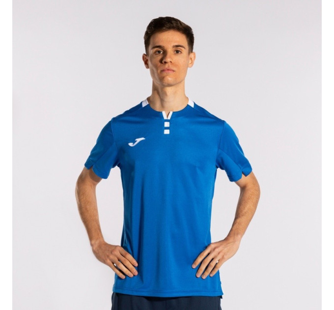 Футболка JOMA GOLD IV SHORT SLEEVE T-SHIRT ROYAL WHITE синій M 102766.702 M