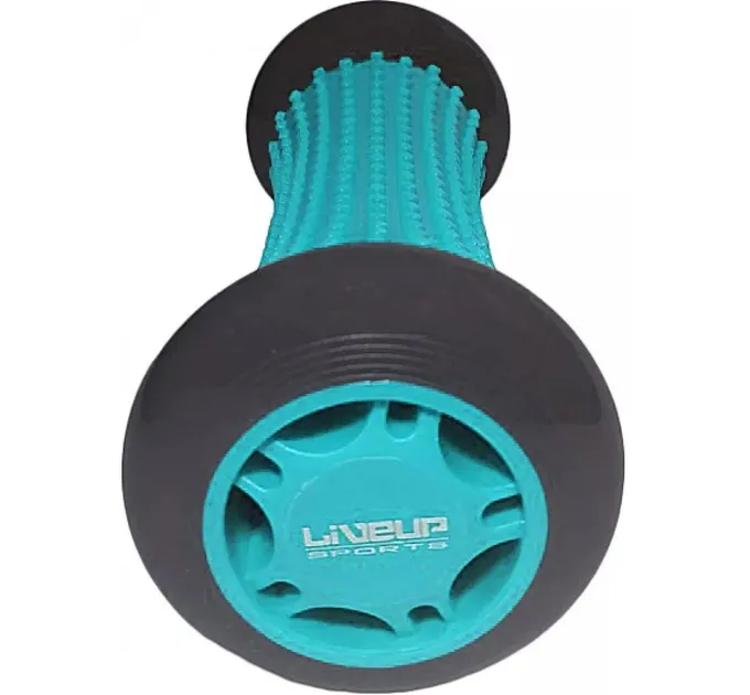 Масажний ролик LiveUP MASSAGE BAR сірий, бірюзовий 16.5х7см LS5048-b