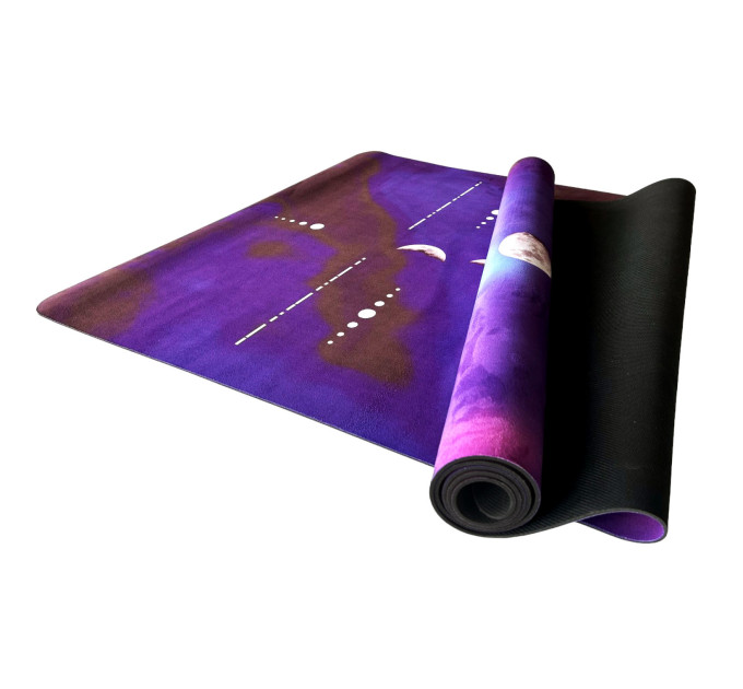 Килимок для йоги EasyFit BlueMoon (замша-каучук) фіолетовий