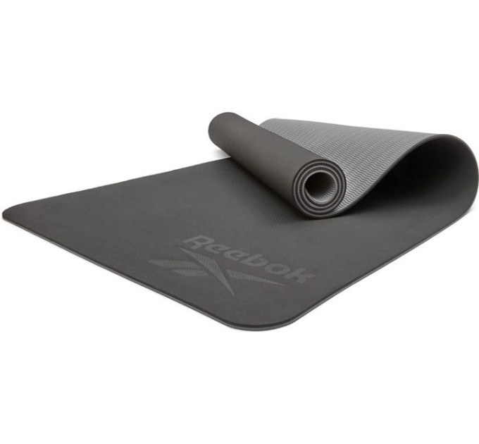 Двосторонній килимок для йоги Reebok Double Sided 4mm Yoga Mat сірий Уні 173 х 61 х 0,4 см RAYG-11042BKGR