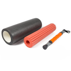 Масажний ролик EasyFit TIO 3 в 1 Чорний-помаранчевий