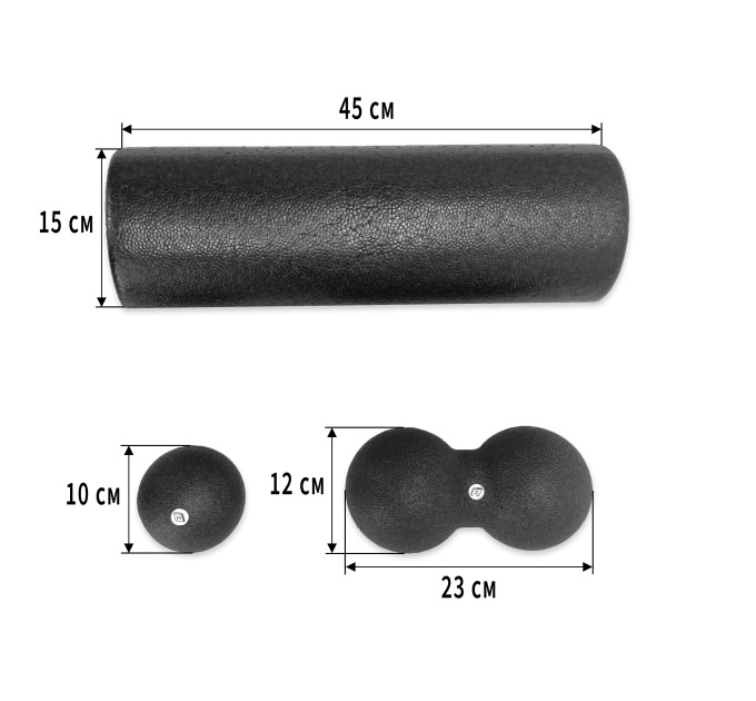 Набір для масажу EasyFit MioSet-XL (2 м'ячика+ролик)