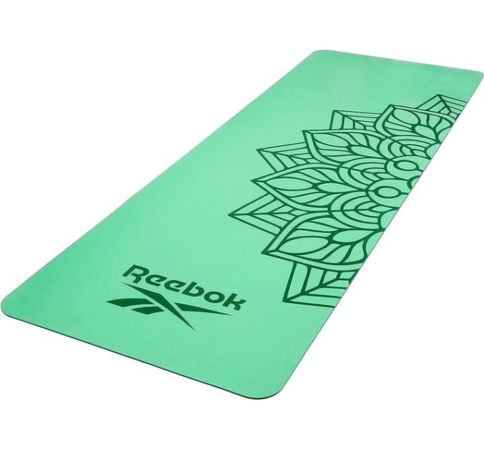 Двосторонній килимок для йоги Reebok Natural Rubber Yoga Mat рзелений Уні 183 х 61 х 0,32 см RAYG-11085GN