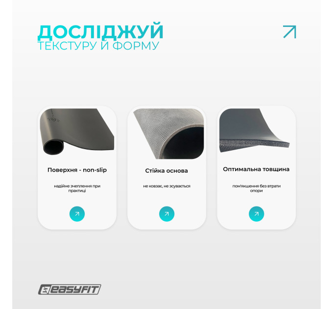 Міні-мат для йоги EasyFit Yoga Pad каучук 3,5 мм Чорний