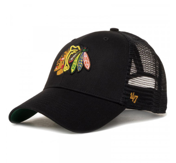 Кепка-тракер 47 Brand CHICAGO BLACKHAWKS BRANSON MES One Size Black green H-BRANS04CTP-BK