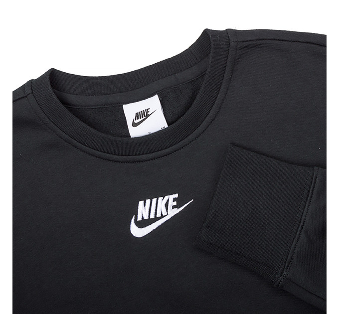 Дитяча Кофта Nike G NSW CLUB FLC BF CREW LBR Чорний S (DD7473-010 S)