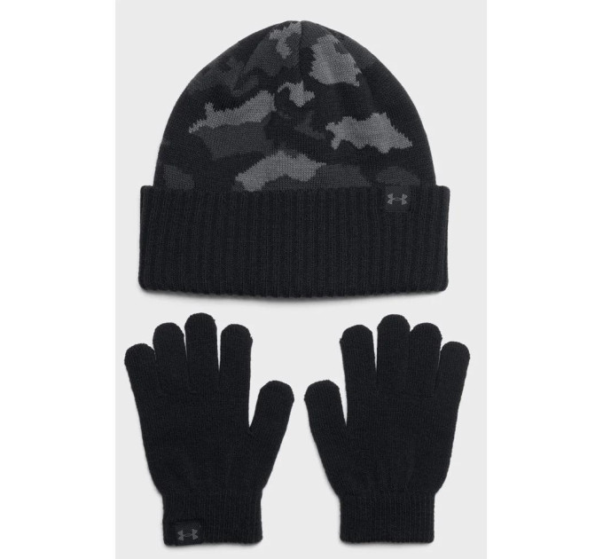 Набір шапка і рукавички UA B Beanie/Glove Combo чорний, сірий Діт OFSM 1386641-001