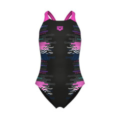 Купальник для дівчаток Arena RHYTHM SWIMSUIT V BACK L чорний, рожевий Діт 164 см 008993-550 164 см