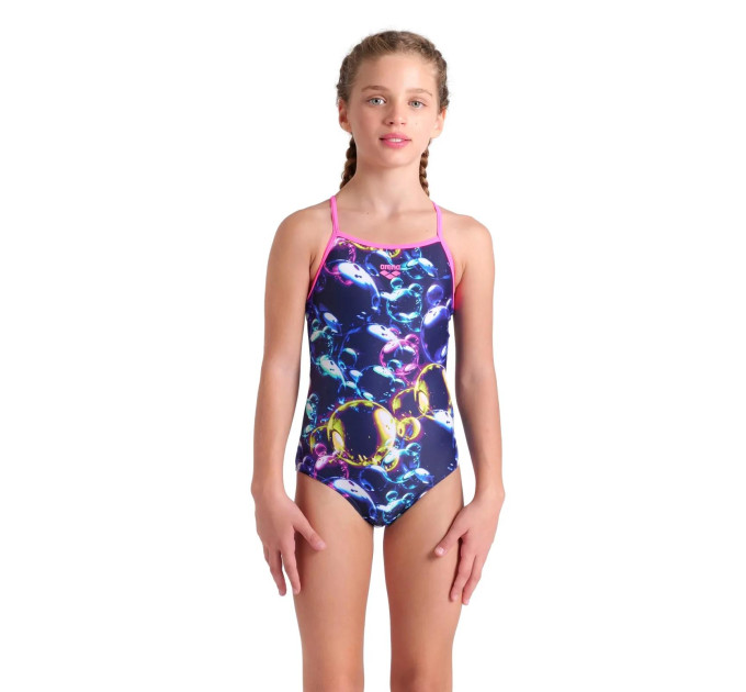 Купальник закритий для дівчат Arena SOAP BUBBLES SWIMSUIT LIGHT DR темно-синій Діт 140 см 008994-890 140 см