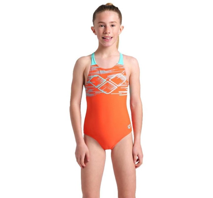 Дитячий Купальник Arena PASTIME SWIMSUIT V BACK Помаранчевий 116 см (008308-980 116)