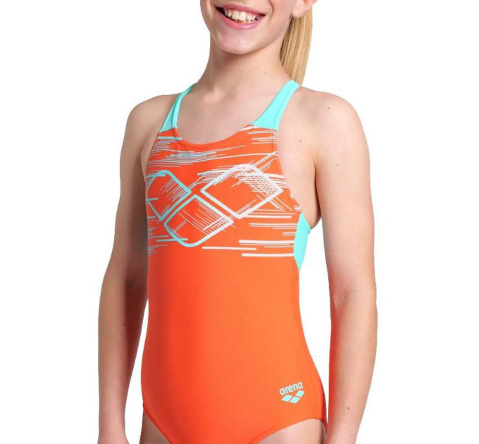Дитячий Купальник Arena PASTIME SWIMSUIT V BACK Помаранчевий 116 см (008308-980 116)
