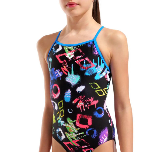 Купальник закритий для дівчат Arena GRAFFITI SWIMSUIT LIGHT DROP B Різнокольоровий 164 см (010289-580 164)