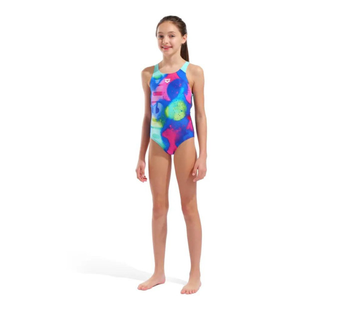 Купальник закритий для дівчат Arena SPRAY PAINT SWIMSUIT SWIM PRO Різнокольоровий 140 см (010286-740 140)