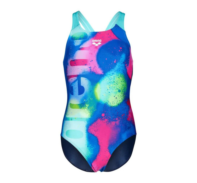 Купальник закритий для дівчат Arena SPRAY PAINT SWIMSUIT SWIM PRO Різнокольоровий 140 см (010286-740 140)