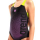 Купальник закритий для дівчат Arena DIM LIGHT SWIMSUIT SWIM PRO BA Чорний, Жовтий 164 см (008104-560 164)