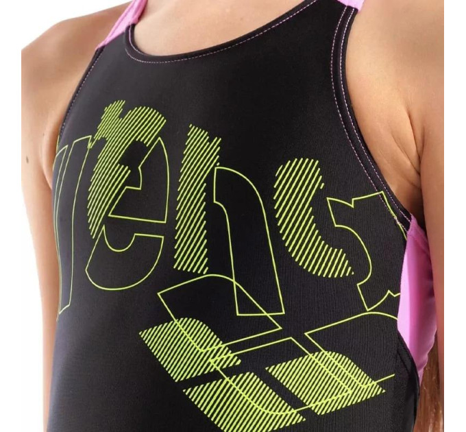 Купальник закритий для дівчат Arena TALES SWIMSUIT V BACK Чорний 152 (009085-590 152)