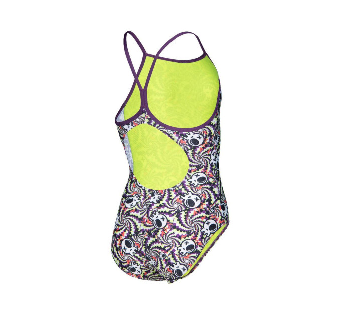 Купальник закритий для дівчат Arena FUN SKULLS SWIMSUIT LIGHTDROP Різнокольоровий 128 см (010284-590 128)