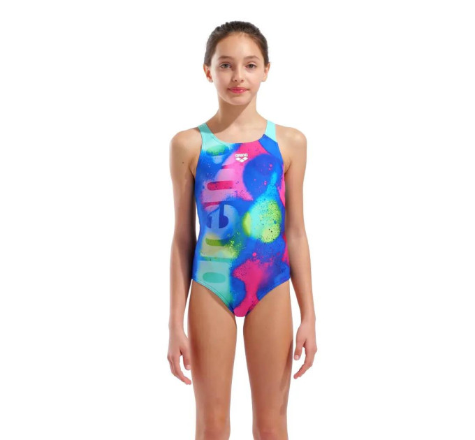 Купальник закритий для дівчат Arena SPRAY PAINT SWIMSUIT SWIM PRO Різнокольоровий 152 см (010286-740 152)
