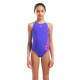 Купальник закритий для дівчат Arena GRAPHIC SWIMSUIT V BACK Фіолетовий, Рожевий 140 см (010407-880 140)