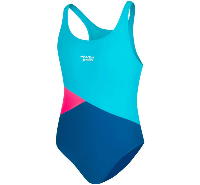 Купальник для дівчаток Aqua Speed POLA 9850 темно-синій, блакитний, рожевий Діт 128см 541-42 134