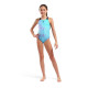 Купальник закритий для дівчат Arena MULTI COLOURS SWIMSUIT V BACK Блакитний, Чорний 128 см (009007-509 128)