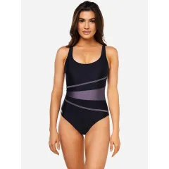 Купальник закритий для жінок Aqua Speed STELLA LADY Чорний, Сірий 44 (299-15 44)