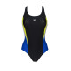 Купальник закритий для жінок Arena THREEFOLD V BACK ONE PIECE R чорний, жовтий, блакитний Жін 36 006483-780 36