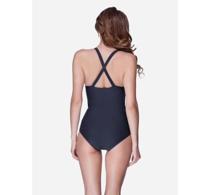 Купальник злитий жіночий Aqua Speed Greta 351-03 36 (S) Темно-сірий/Рожевий (5908217655349)