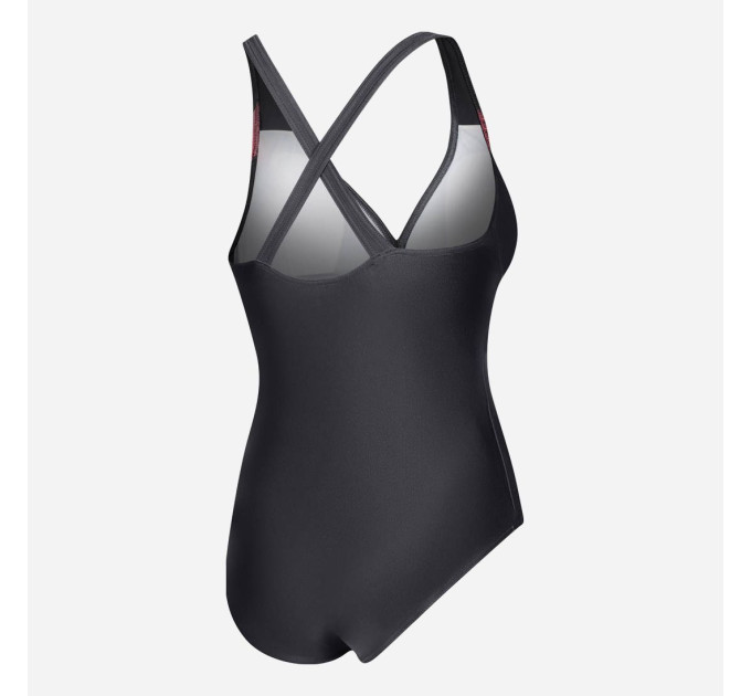 Купальник злитий жіночий Aqua Speed Greta 351-03 36 (S) Темно-сірий/Рожевий (5908217655349)