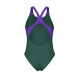 Купальник закритий для жінок Arena BRIGHT GLARE SWIMSUIT V BACK зелений Жін 42 008930-690 42