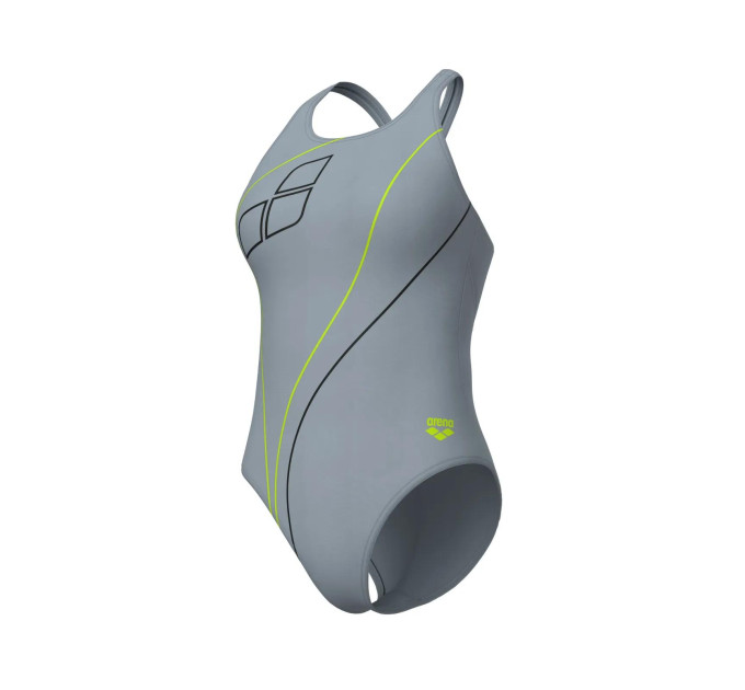 Купальник закритий для жінок Arena TRAIL SWIMSUIT V BACK сірий Жін 40 009022-520 40