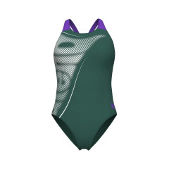 Купальник закритий для жінок Arena BRIGHT GLARE SWIMSUIT V BACK зелений Жін 44 008930-690 44