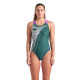 Купальник закритий для жінок Arena BRIGHT GLARE SWIMSUIT V BACK зелений Жін 44 008930-690 44