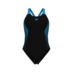 Купальник закритий для жінок Arena OPENINGS SWIMSUIT V BACK LB чорно-бірюзовий Жін 38 008063-580 38