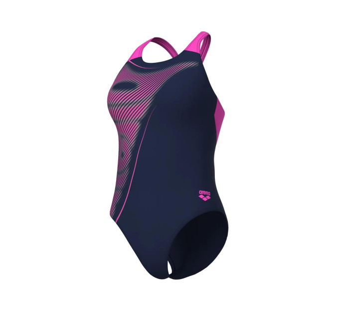 Купальник закритий для жінок Arena BRIGHT GLARE SWIMSUIT V BACK фіолетовий Жін 40 008930-790 40