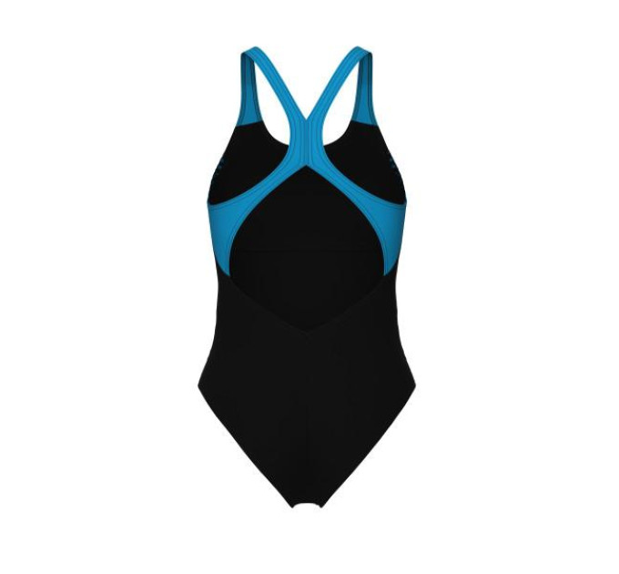 Купальник закритий для жінок Arena OPENINGS SWIMSUIT V BACK LB чорно-бірюзовий Жін 42 008063-580 42