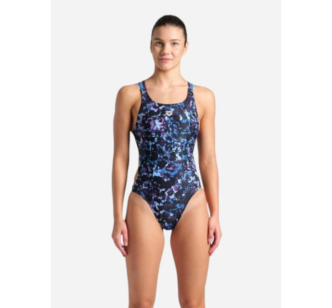 Купальник закритий для жінок Arena ROCKIN SWIMSUIT SWIM TECH MULT фіолетовий 42 008159-889 42