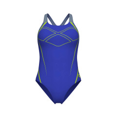 Купальник роздільний для жінок Arena GRAPHIC SWIMSUIT SWIM PRO BACK синій, жовтий Жін 42 009024-850 42
