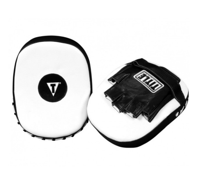 Лапи боксерські TITLE Boxing Cobra Leather Punch Mitts Black/White