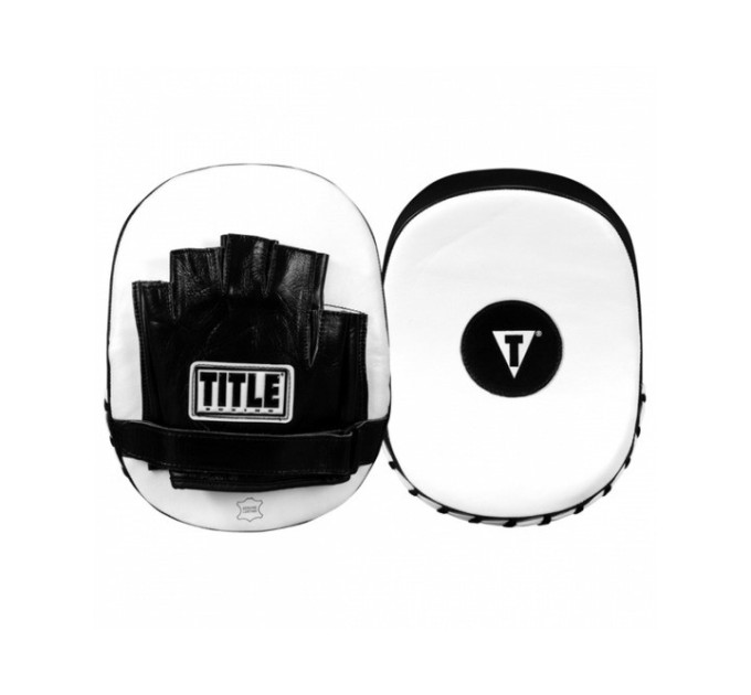 Лапи боксерські TITLE Boxing Cobra Leather Punch Mitts Black/White Лапи боксерські TITLE Boxing Cobra Leather Punch Mitts Black/White
