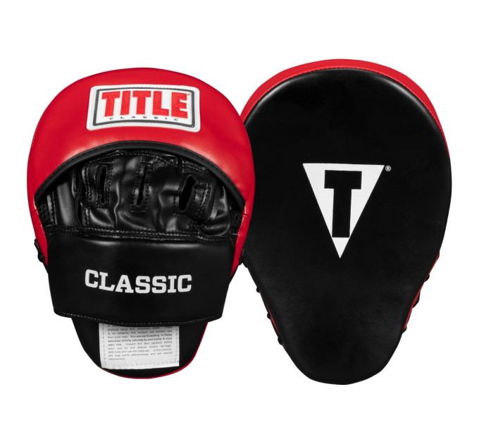 Лапи боксерські TITLE Classic Charge Punch Mitts Black/Red Лапи боксерські TITLE Classic Charge Punch Mitts Black/Red