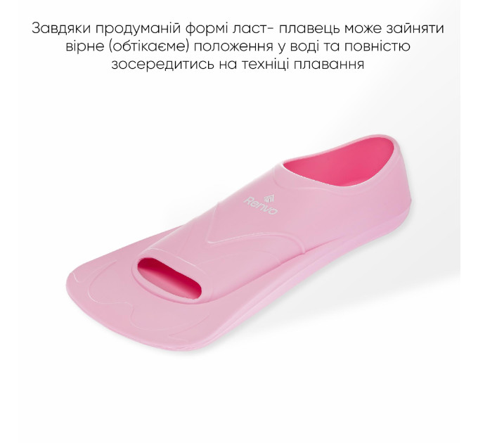 Короткі ласти для тренування в басейні Renvo Bustelo із закритою п'ятою Рожевий 34-36 (SF110-05 34-36)