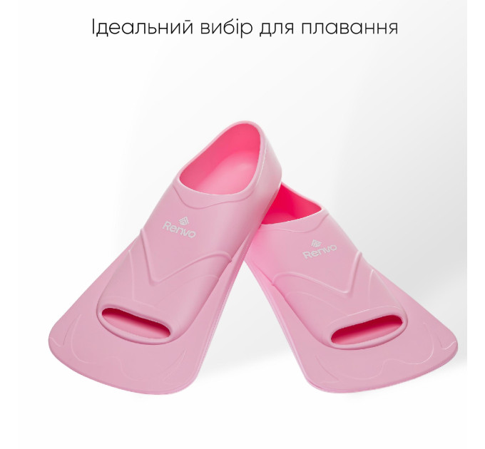 Короткі ласти для тренування в басейні Renvo Bustelo із закритою п'ятою Рожевий 34-36 (SF110-05 34-36)