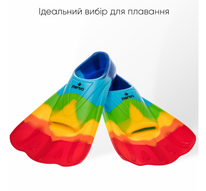 Короткі ласти для тренування в басейні Renvo Criz із закритою п'ятою Різнокольоровий 33-35 (SF120-45 33-35)