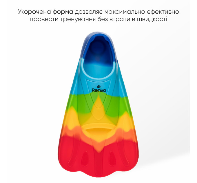 Короткі ласти для тренування в басейні Renvo Criz із закритою п'ятою Різнокольоровий 33-35 (SF120-45 33-35)