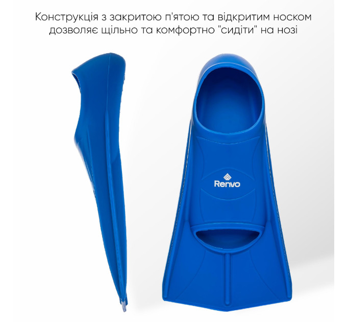 Короткі ласти для тренування в басейні Renvo Frio із закритою п'ятою Синій 27-29 (SF100-04 27-29)