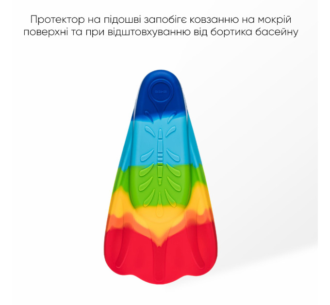 Короткі ласти для тренування в басейні Renvo Criz із закритою п'ятою Різнокольоровий 36-38 (SF120-45 36-38)